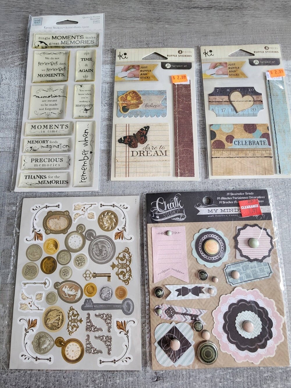NEW Scrapbook Stickers 3D Butterflies Tags Journaling Emphora Words Retired #34